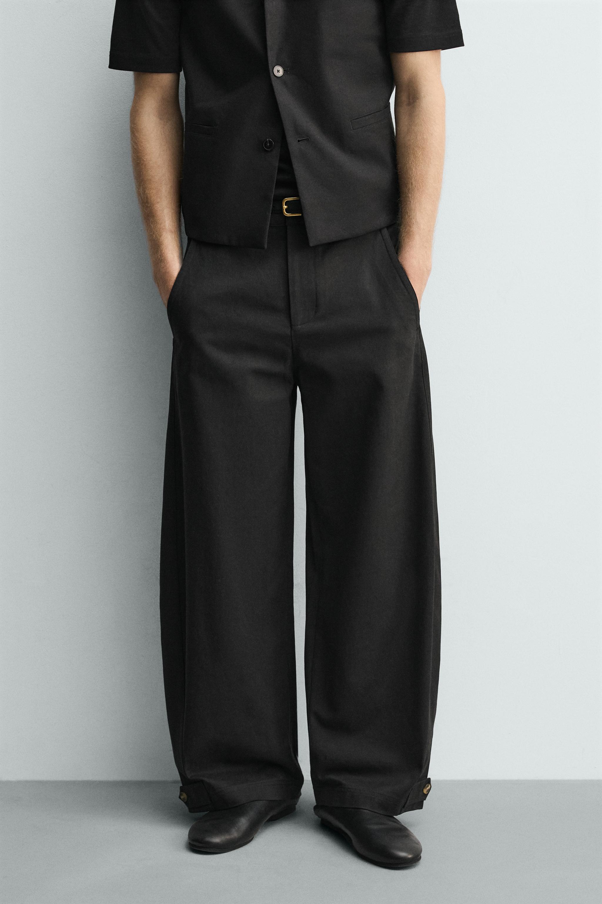RELAXED FIT PANTS WITH ADJUSTABLE HEM